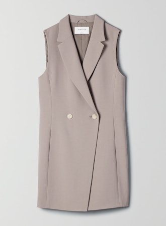 Long Double-Breasted Blazer Vest