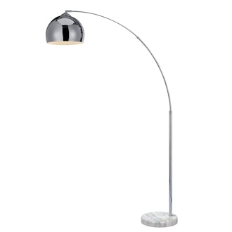 Versanora - Arquer 66.93" Arquer Arc Floor Lamp With Chrome Finished Shade And White Marble Base