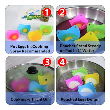 COZILIFE Silicone Egg Poaching Cups (4-Pack)
