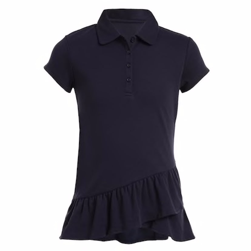  Girls' 7-16 Ruffle Polo Tunic