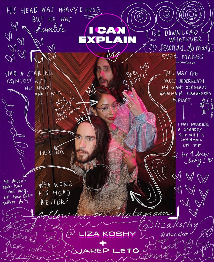 Liza Koshy's I Can Explain gives fans insight into her Met Gala photo with Jared Leto.