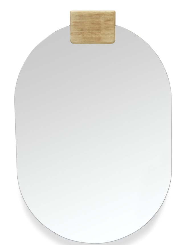 MoDRN Naturals Oval Mirror with Wood Accen
