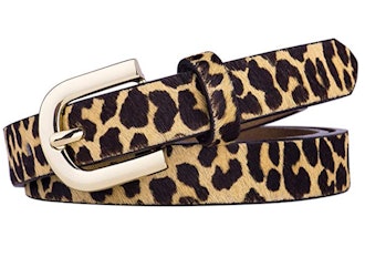 DG Leather Leopard Print Belt