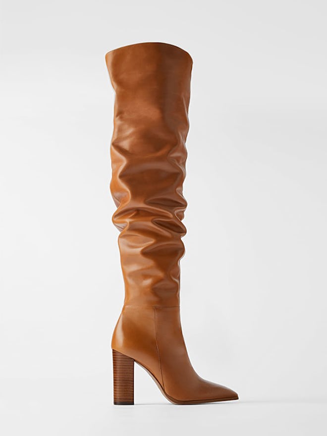 Over The Knee Heeled Leather Boots