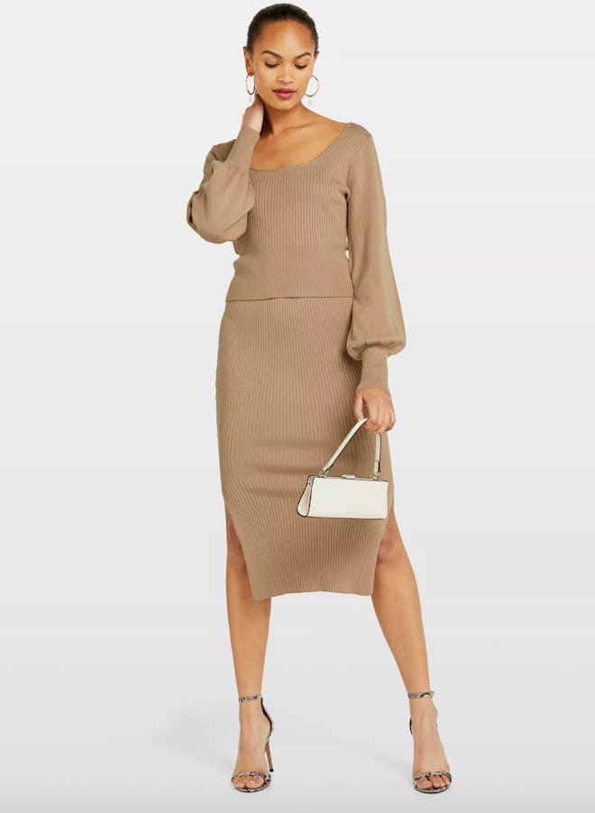 Camel Knitted Two Piece Co-Ord
