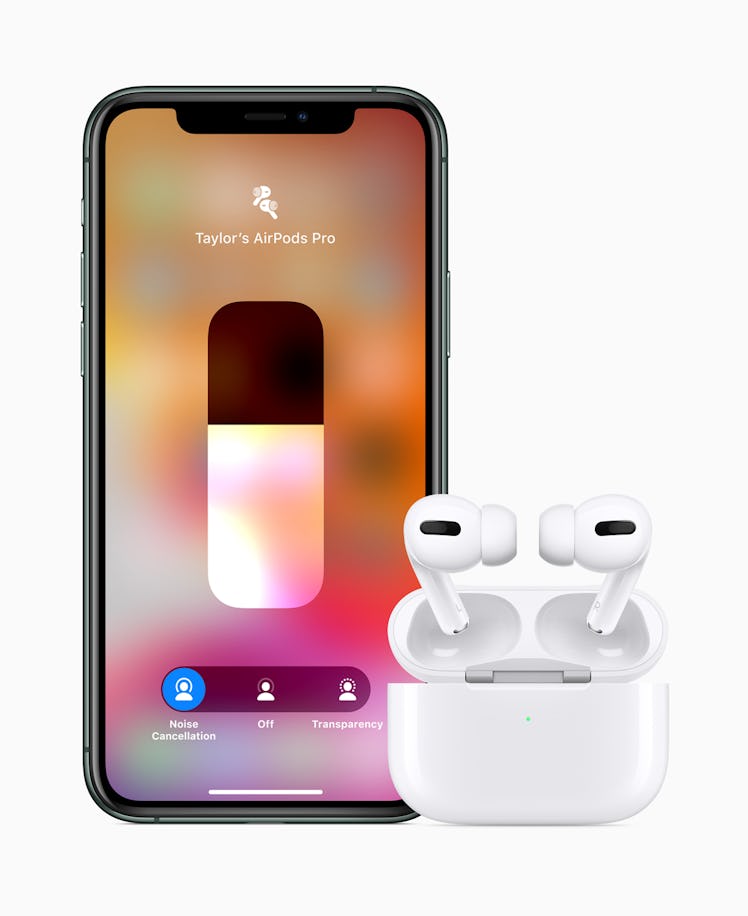 Apple's New AirPods Pro Headphones include the ability to switch between transfarency and noice-canc...