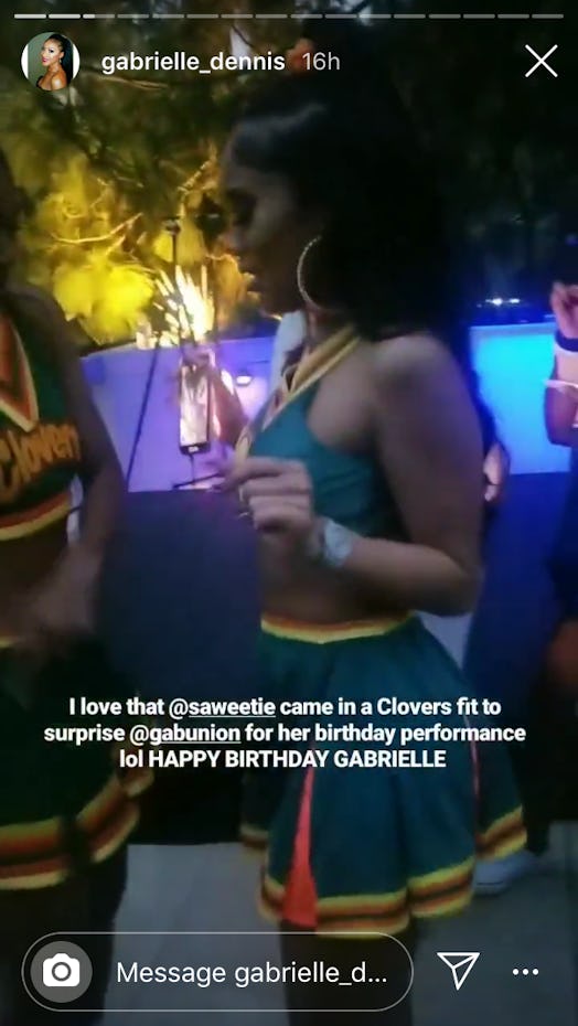 Gabrielle Union Wade Wore her 'Bring It On' Clovers uniform for her birthday 