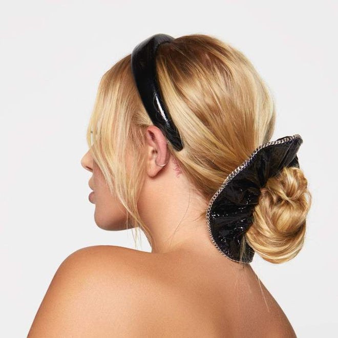 Kitsch x Justine Marjan Patent Scrunchie with Chain