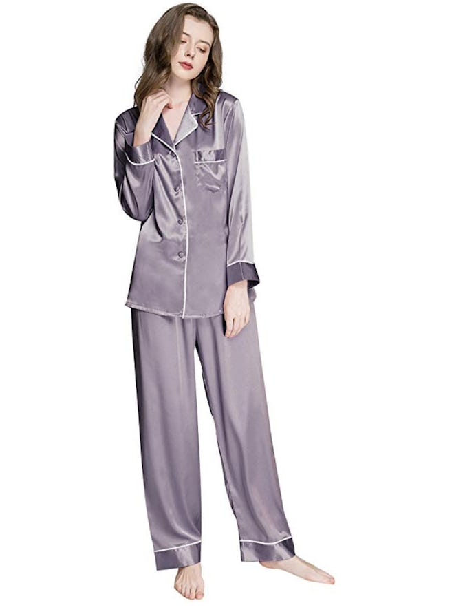 Lonxu Silk Satin Pajamas Set 