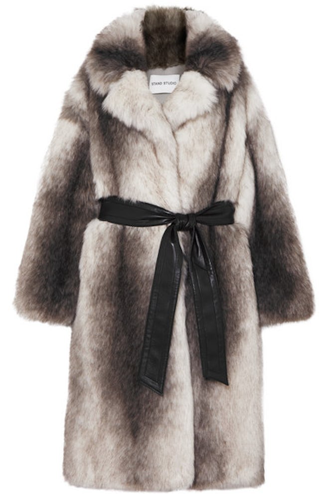 Clara Oversized Belted Faux Fur Coat