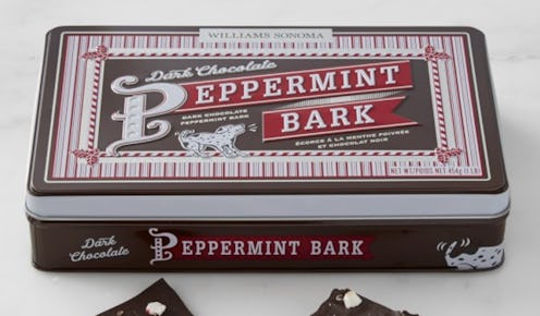 Williams Sonoma is releasing a Dark Chocolate Peppermint Bark this year.