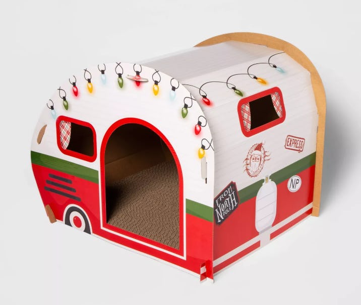 Target's Holiday Camper Cat Scratcher Is Even Better Than A Cardboard Box