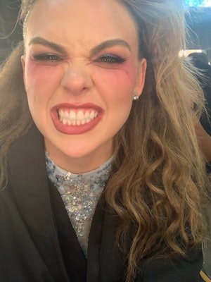 Hannah Brown shows her makeup off for Week 7 of DWTS: Halloween night.