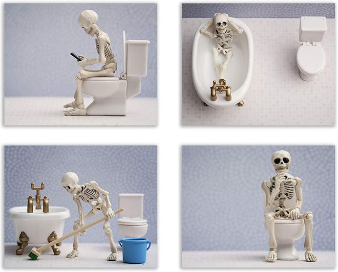 Summit Designs Skeleton Bathroom Prints (4-Pack)