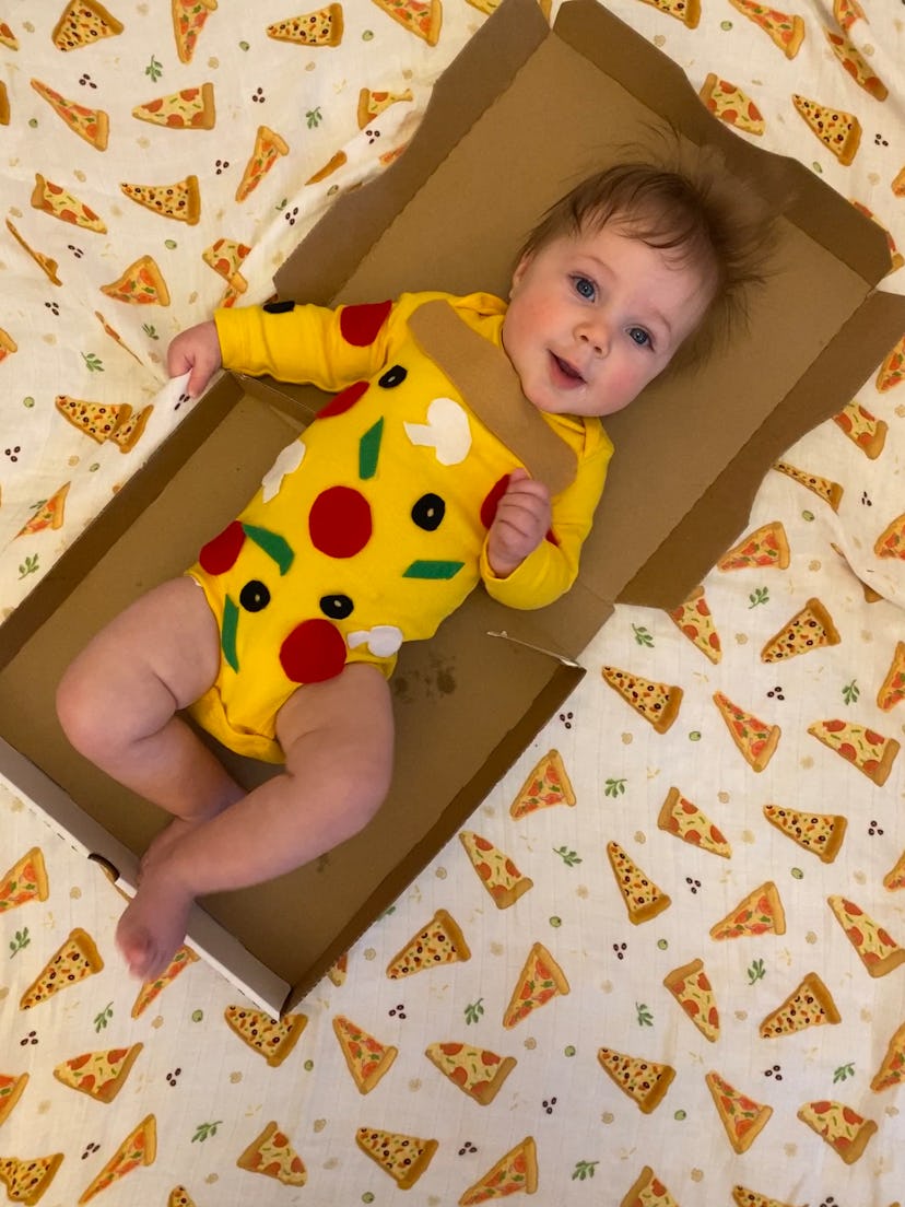 Baby Dressed as Pizza for Halloween