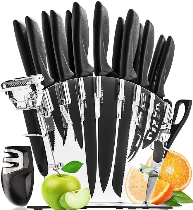 Home Hero Stainless Steel Knife Set with Block