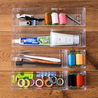 Backerysupply Clear Plastic Drawer Organizer Tray Set (10-Pack)