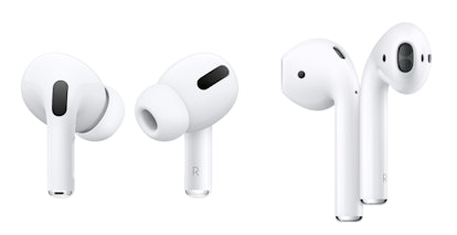 Apple's AirPods Pro versus AirPods 2 highlight a new in-ear design.