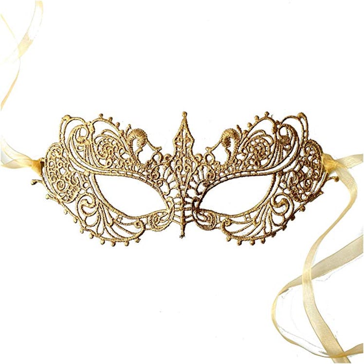 Samantha Peach Masquerade Mask - Women's Luxury Masked Ball Mask