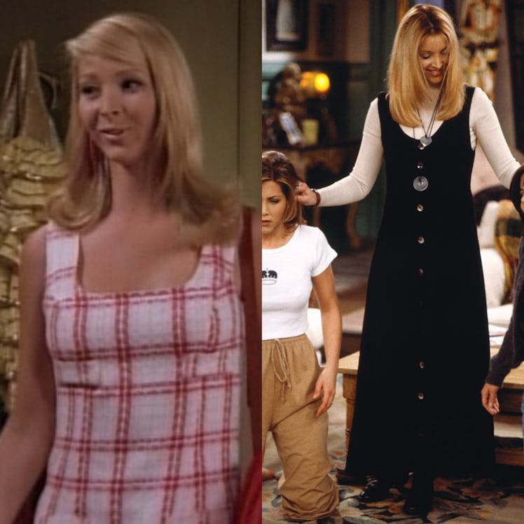Phoebe Buffay's pink dress, jewelry and long dresses make for a great Friends Halloween costume your...