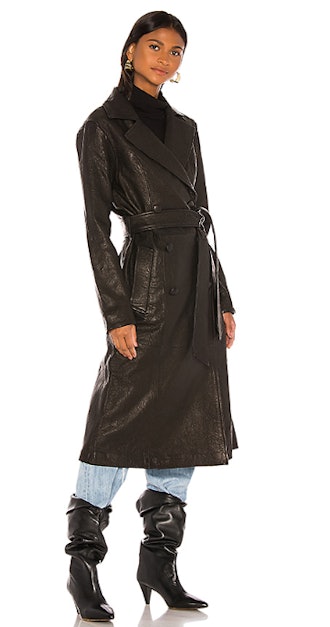 Lori Leather Trench Coat