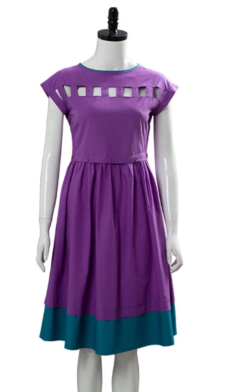 NewCosplay Stranger Things Season 3 Nancy Wheeler Purple Dress Cosplay Costume