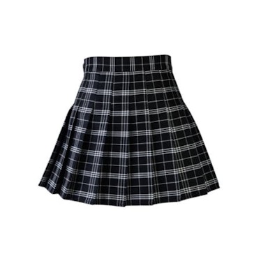 Casual Plaid Skirt High Waist Pleated Skirt A-line School Skirt Uniform With Inner Shorts