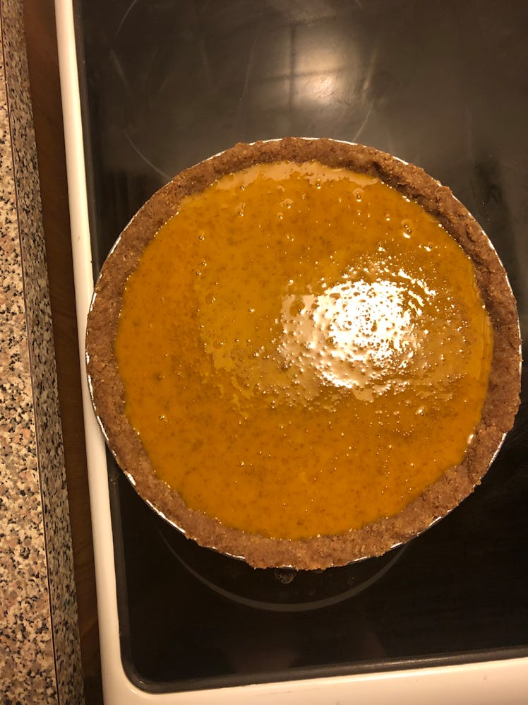 gluten-free pumpkin pie before baking