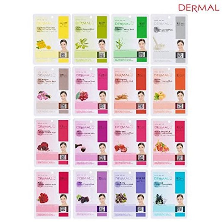 A+B Dermal Korea Collagen Essence Full Facial Mask Sheet (32-color set)