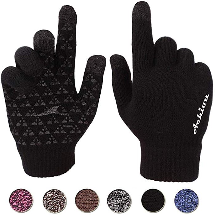 Achiou Winter Knit Touchscreen Gloves 