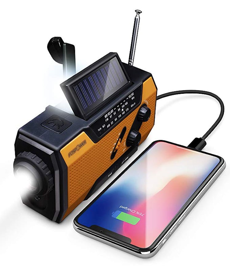 FosPower Emergency Solar Hand Crank Portable Radio