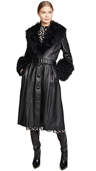 Foxy Shearling Belted Coat  