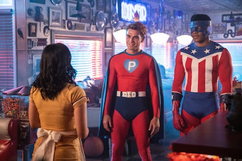 Archie & Mad Dog wearing superhero Halloween costumes on Riverdale