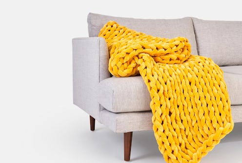 Sunbeam velvet weighted blanket from Bearaby x West Elm collaboration