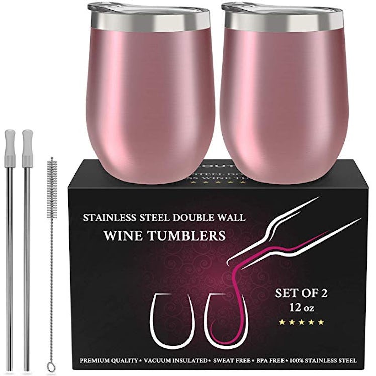 CHILLOUT LIFE Stainless Steel Wine Tumblr (2 Pack)