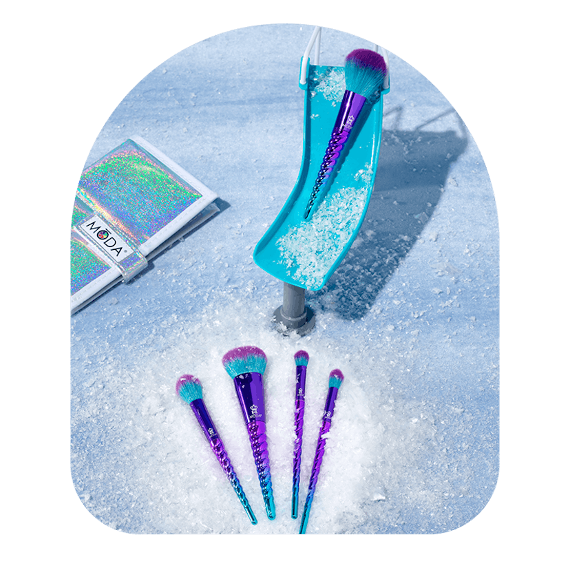 MŌDA Mythical Celestial Blue Unicorn Brush Kit