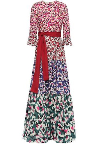 Kew Belted Printed Georgette Maxi Dress