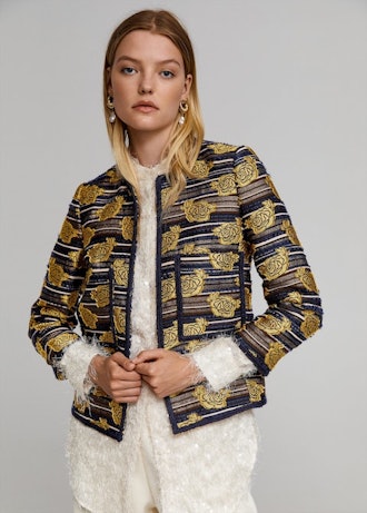 Leandra Medine x Mango Embroidered Jacquard Jacket