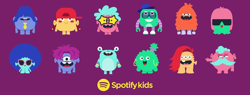Spotify Kids offers 12 different monster avatars to choose from.