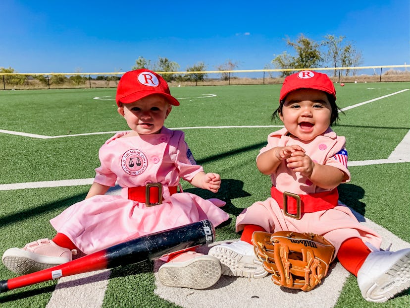 Babies Dressed as A League of Their Own characters