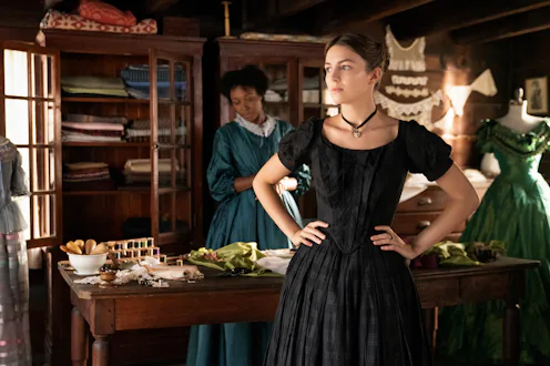 Ella Hunt in “Dickinson,” premiering November 1 on Apple TV+.