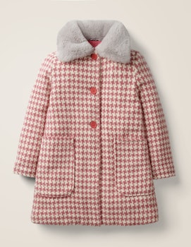 Wonderful Wool Coat with Dogtooth Check