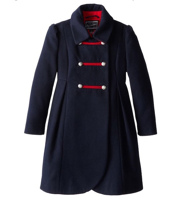 Rothschild Midnight Faux Wool Petal Front Military Coat