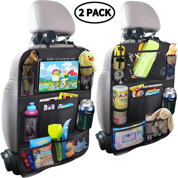 MZTDYTL Car Backseat Organizer with Touch Screen Tablet Holder + 9 Storage Pockets (2-Pack)