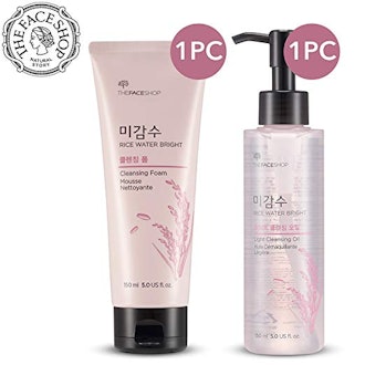 THEFACESHOP Rice Water Bright Cleansing Foam & Light Cleansing Oil Set
