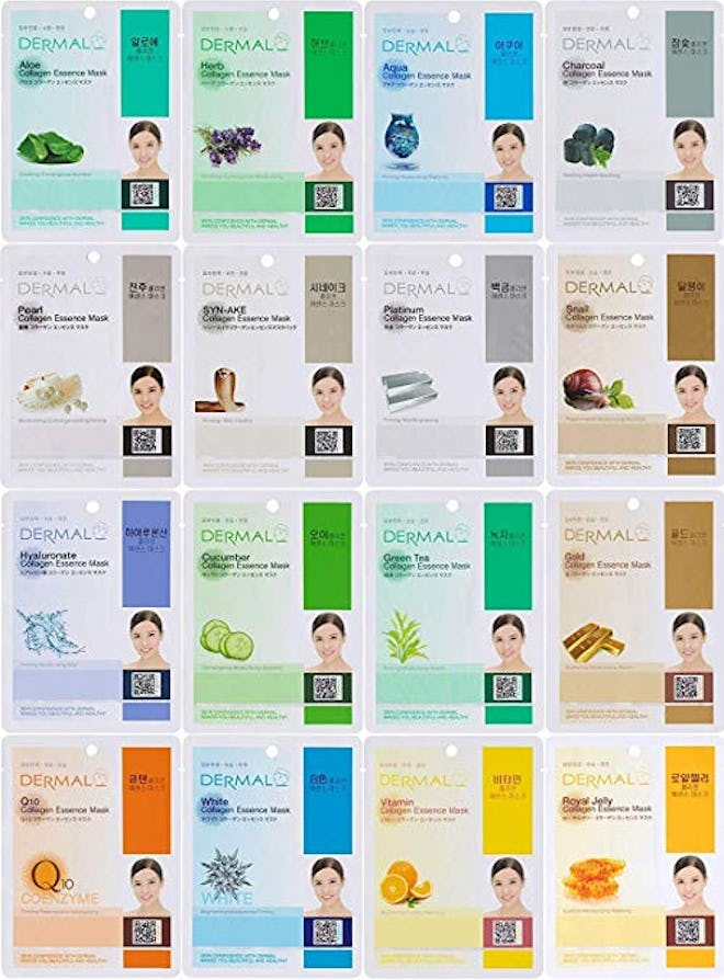 Dermal Korea Collagen Essence Full Face Facial Mask Sheet (16-Pack)