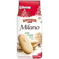 Pepperidge Farm's new holiday Milano flavors include Irish Cream and Caramel Macchiato.