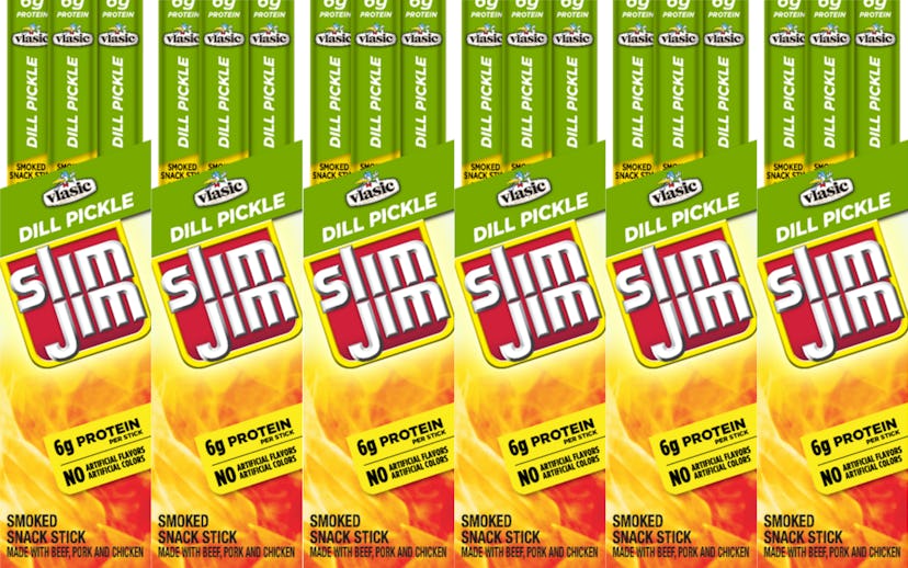 Dill Pickle-Flavored Slim Jims. 