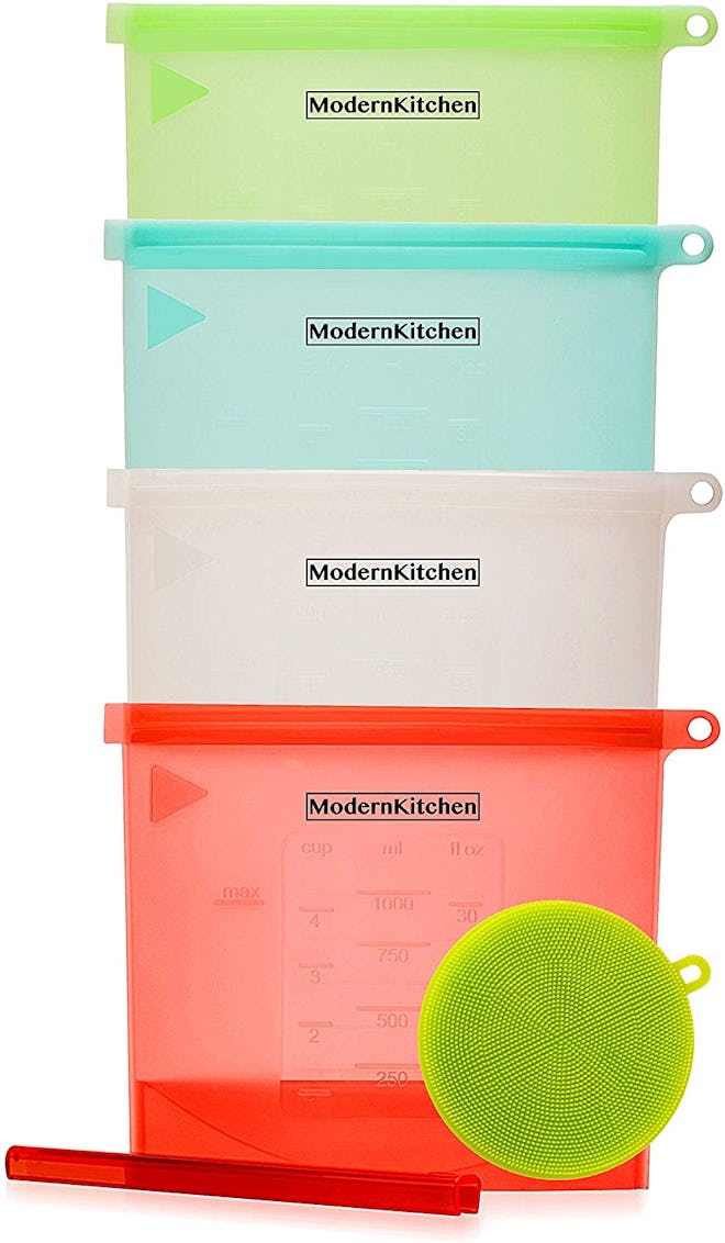 ModernKitchen Resusable Silicone Food Storage Bags (4-Pack)
