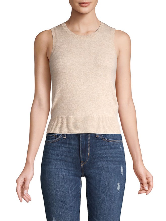 Petite Sleeveless Cashmere Top